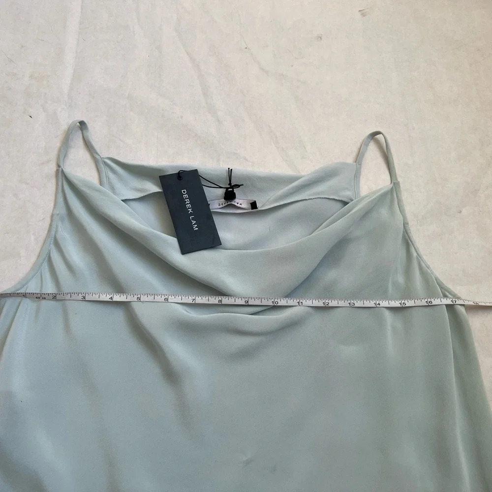 Derek Lam 100% Silk Cowl Neck Blouse Cami Top Sz 10 NWT Quiet Luxury Minimalist - Picture 7 of 11